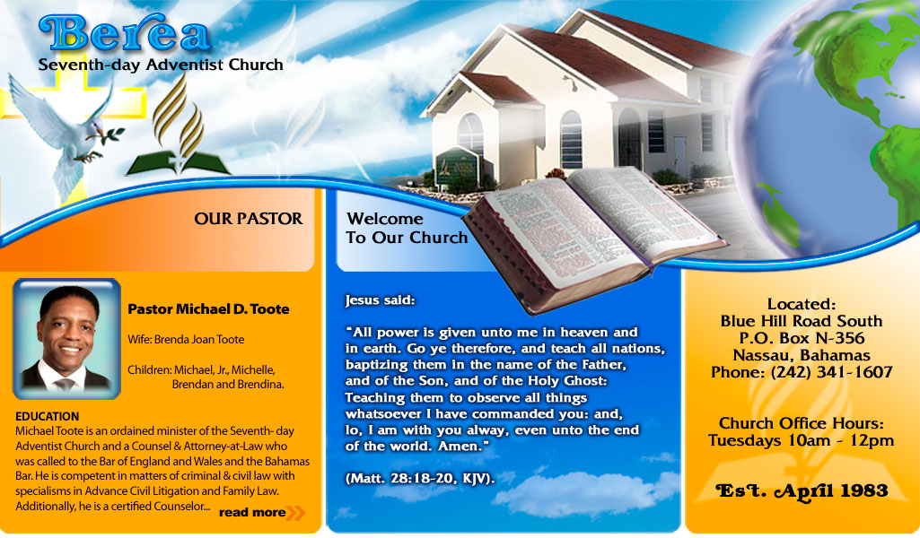 bereas homepage flyers for adventist church